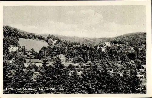 Ak Stolberg im Harz, Blick auf das Villenviertel