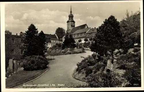 Ak Hohenstein Ernstthal in Sachsen, Markt