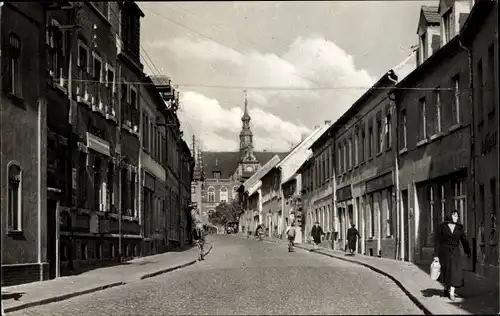 Ak Dahlen im Kreis Nordsachsen, Bahnhofstraße mit Blick zum Rathaus