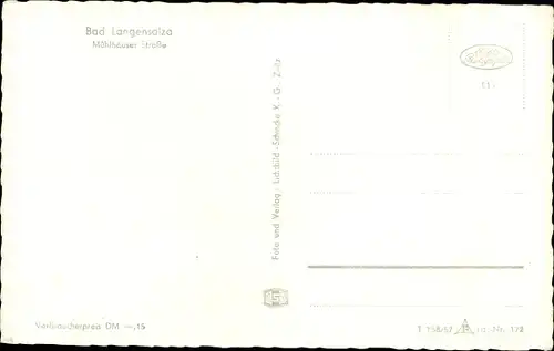 Ak Bad Langensalza in Thüringen, Mühlhäuser Straße