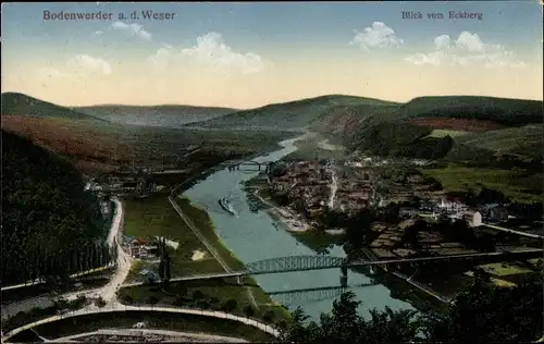 Ak Bodenwerder an der Weser, Blick vom Eckberg