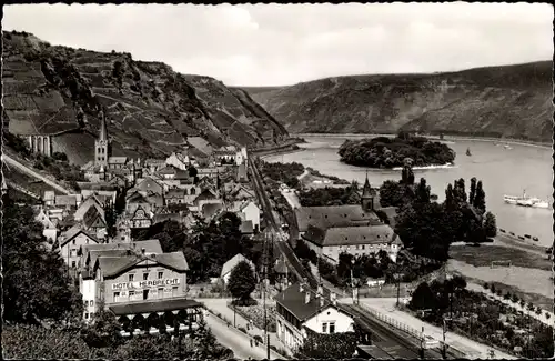 Ak Bacharach am Rhein, Teilansicht, Hotel Herbrecht