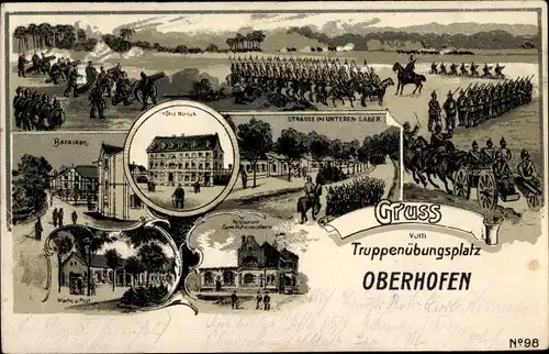Ak Oberhoffen sur Moder Oberhofen Elsass Bas Rhin, Truppenübungsplatz