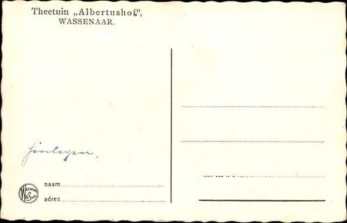 Ak Wassenaar Südholland Niederlande, Theetuin Albertushof