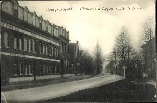 Ak Bourg Leopold Leopoldsburg Flandern Limburg, Chaussee d'Eppen, route de Diest