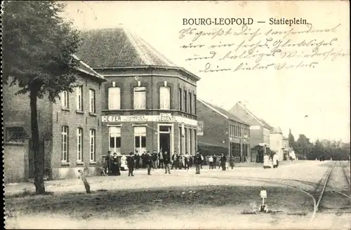 Ak Bourg Leopold Leopoldsburg Flandern Limburg, Statieplein