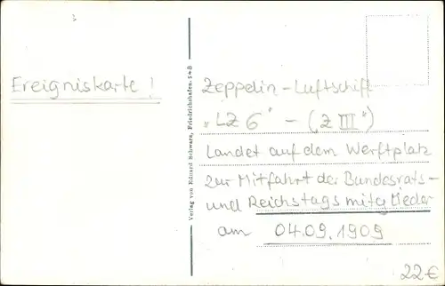 Ak Zeppelin'sches Luftschiff, Landung, Graf von Zeppelin, Zuschauer