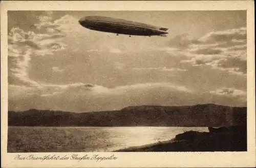Ak Zur Orientfahrt des Grafen Zeppelin, LZ 127, Luftschiff