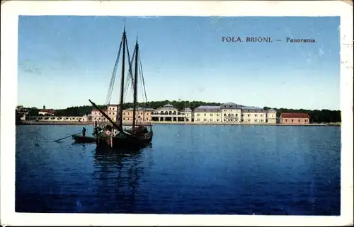 Ak Brijuni Brioni Kroatien, Pola Pula, Panorama, Hafen