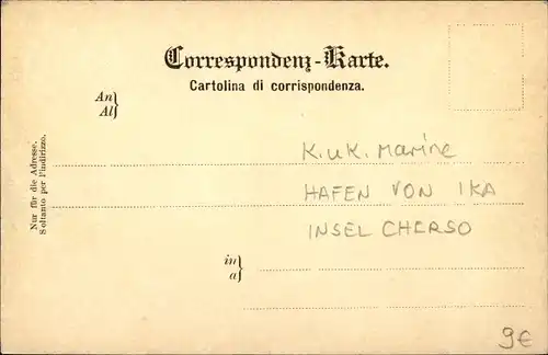 Ak Ičići Ika Kroatien, Gesamtansicht, Hafen