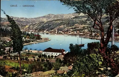 Ak Gruž Gravosa Dubrovnik Kroatien, Panorama, Hafen