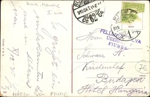 Ak Rijeka Fiume Kroatien, Porto, Hafen