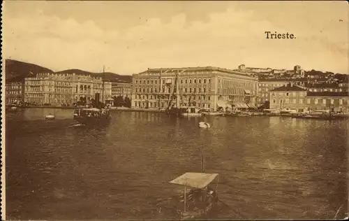 Ak Trieste Triest Friuli Venezia Giulia, Hafen, Dampfer