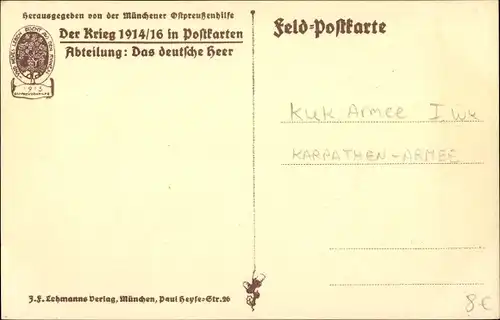 Künstler Ak Hoffmann, Anton, Karpathenkämpfe, I. WK