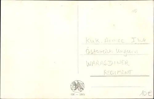 Künstler Ak Sturmangriff Warasdiner Regiment, Kuk Armee, I. WK