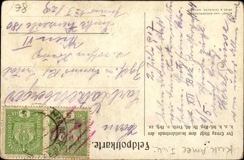 Künstler Ak Wenn wir durch die Stadt marschieren, Kuk Soldaten