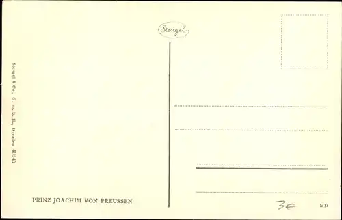 Künstler Ak Prinz Joachim von Preußen