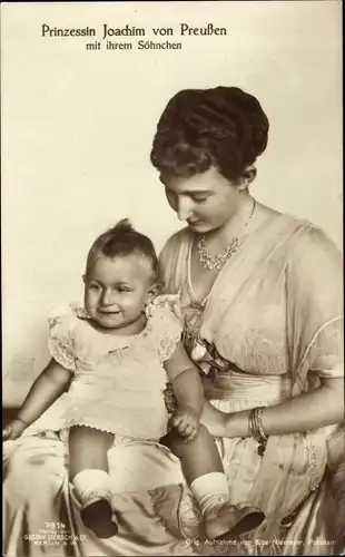 Ak Prinzessin Joachim von Preußen mit Sohn Prinz Karl Franz Joseph, Liersch 7914