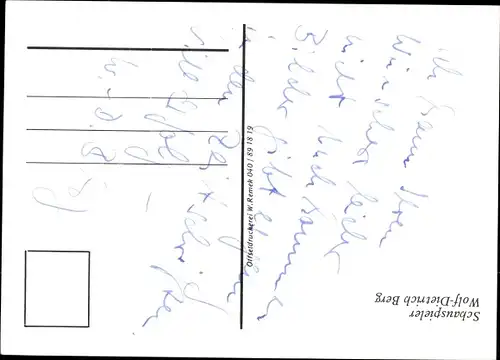 Ak Schauspieler Wolf-Dietrich Berg, Portrait, Autogramm