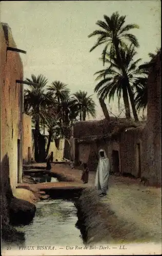 Ak Biskra Algerien, Une Rue de Bab Darb