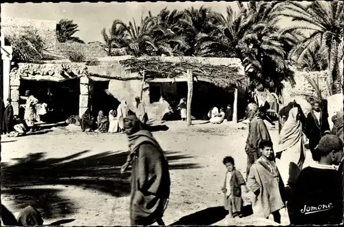 Ak Scenes et Types, Gourbis dans le Sud, Araber, Palmen, Maghreb