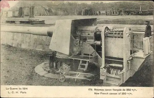 Ak Nouveau canon francais de 350 m/m, Geschütz, I. WK