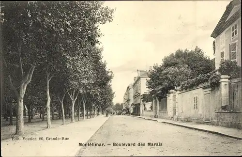 Ak Montélimar Drôme, Boulevard des Marais