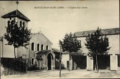 Ak Montélimar Saint James Drôme, L'Eglise, Le Cercle