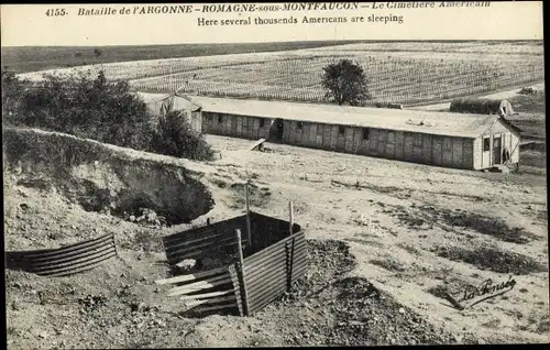 Ak Romagne sous Montfaucon Lothringen Meuse, Le Cimetiere Americain