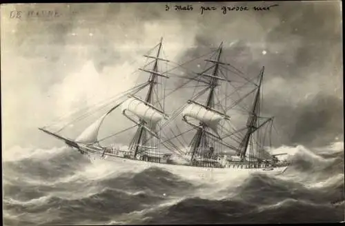 Ak Le Havre Seine Maritime, Dreimastschoner