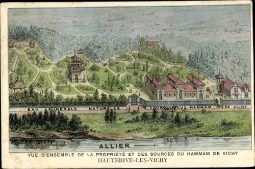 Ak Hauterive Allier, Vue d'ensemble de la propriéte et des sources du Hammam de Vichy