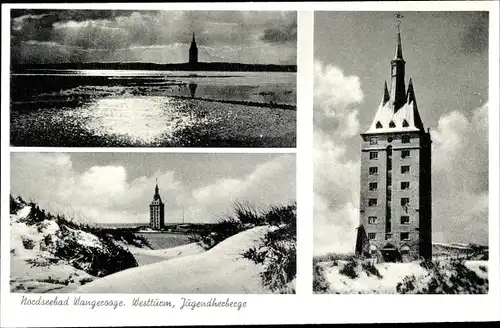 Ak Nordseebad Wangerooge in Ostfriesland, Westturm, Jugendherberge