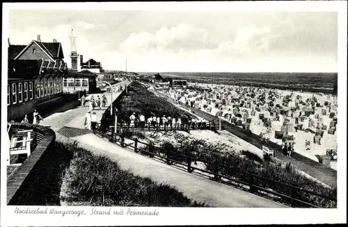 Ak Nordseebad Wangerooge in Ostfriesland, Strand mit Promenade