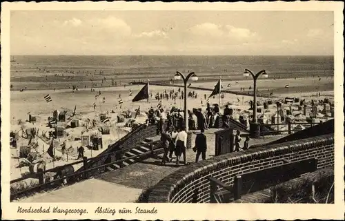 Ak Nordseebad Wangerooge in Ostfriesland, Abstieg zum Strand