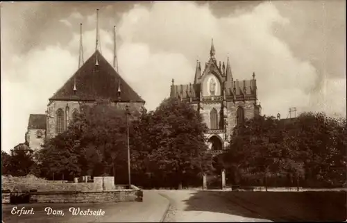 Ak Erfurt in Thüringen, Dom, Westseite