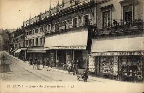 Ak Épinal Lothringen Vosges, Maison des Magasins Reunis, Geschäft, Grand Hotel