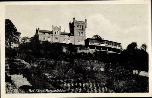 Ak Bad Kösen Naumburg an der Saale, Blick hoch zum Restaurant Bergschlösschen