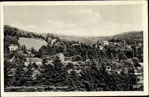 Ak Stolberg im Harz, Blick auf das Villenviertel