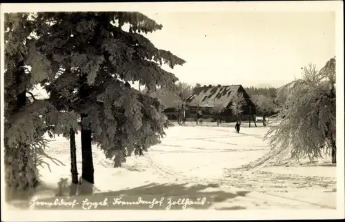 Ak Hermsdorf im Osterzgebirge, Fremdenhof Zollhaus, Winter