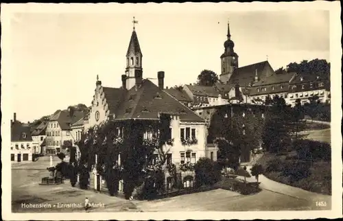 Ak Hohenstein Ernstthal, Partie am Markt, Straßenansicht