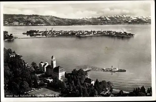 Ak Lindau im Bodensee Schwaben, Hotel Bad Schachen mit Umgebung