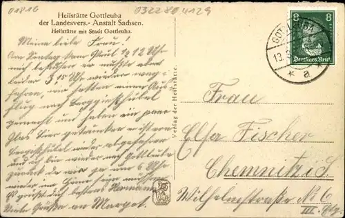 Ak Bad Gottleuba, Heilstätte und Stadt