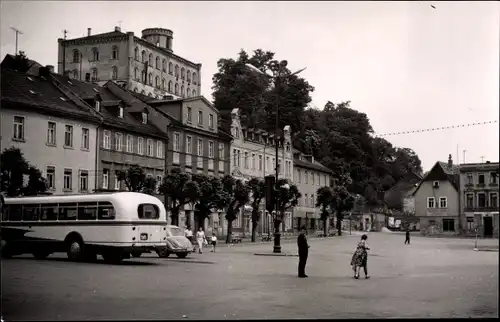 Foto Ak Schleiz in Thüringen, Neumarkt, Bus