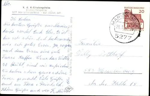 Ak Marienheide im Bergischen Land, Brucher Talsperre, V. d. K.-Erholungsheim