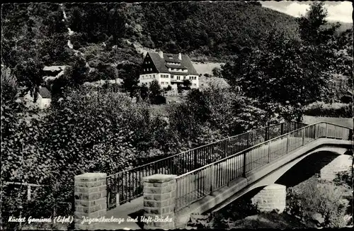 Ak Gemünd Schleiden in der Eifel, Jugendherberge und Urft-Brücke