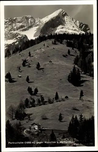 Ak Garmisch Partenkirchen in Oberbayern, Partnachalm gegen Alpspitze, Hochblassen