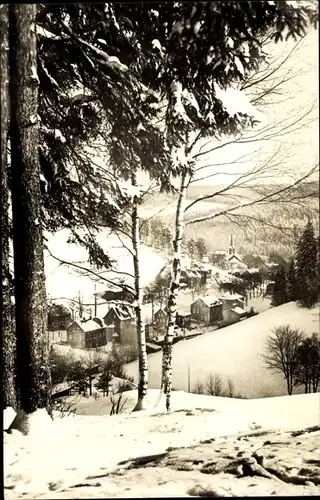 Ak Zwota Klingenthal im Vogtland Sachsen, Teilansicht im Winter