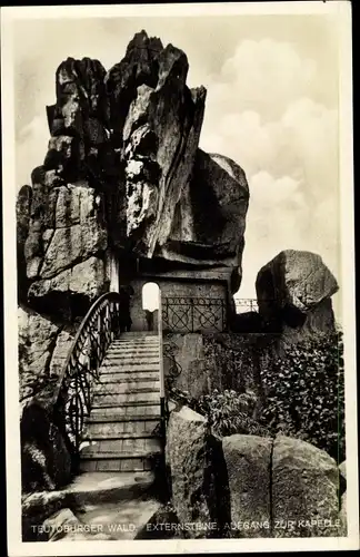 Ak Horn Bad Meinberg im Teutoburger Wald Westfalen, Externsteine, Aufgang zur Kapelle