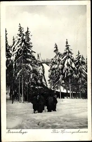 Ak Braunlage im Oberharz, Skisprungschanze im Winter