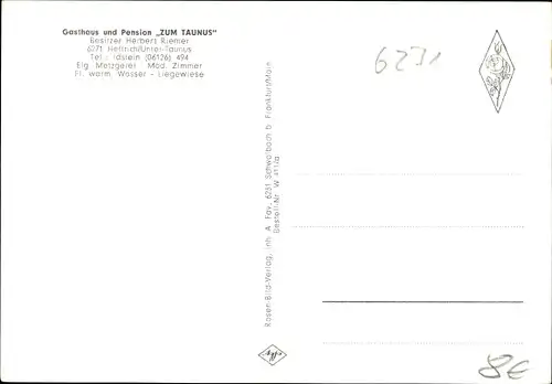 Ak Heftrich Idstein im Taunus Hessen, Gasthaus und Pension Zum Taunus